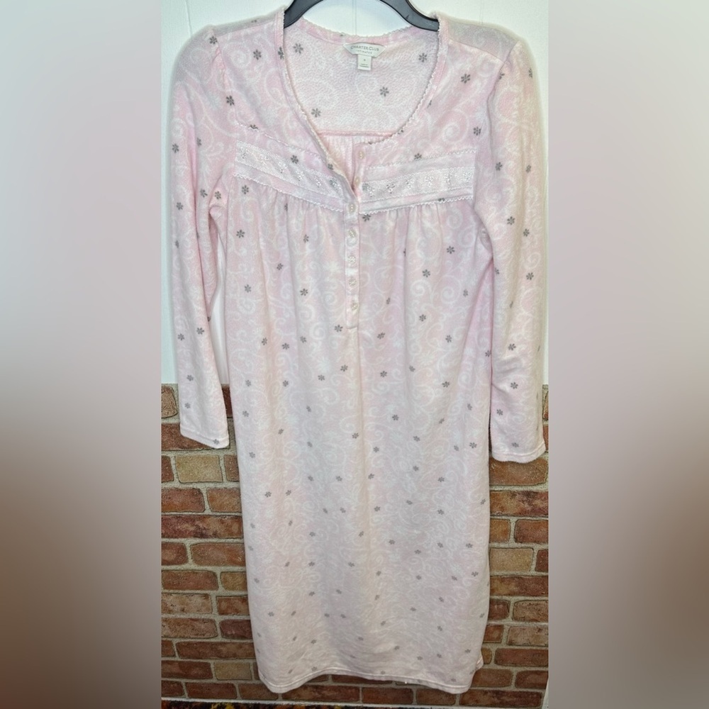 Vintage Charter Club fleece long nightgown size S